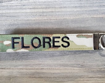 US Army Camouflage Keychain Personalized/US Airforce Keychain/Monogram Key Fob/OCP Military Gift