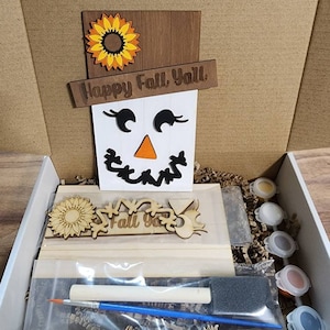Scarecrow DIY Paint Kit - Craft Kit - Paint Party Kit - Fall - Thanksgiving - Scarecrow - everything included - Not a finished product.