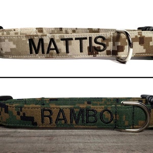 USMC MARPAT Digital Camo Dog Collar - Personalized Dog Collar - Monogrammed - Military Dog Collar - Marine Corps - Patriotic - Camouflage