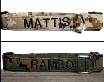 USMC MARPAT Digital Camo Dog Collar - Personalized Dog Collar - Monogrammed - Military Dog Collar - Marine Corps - Patriotic - Camouflage