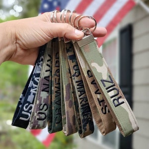 Military Keychain, Personalized Military Gift, ROTC, JROTC, Monogram Key Fob Military Gift, Army, Navy, Marines, Air Force, Coast Guard