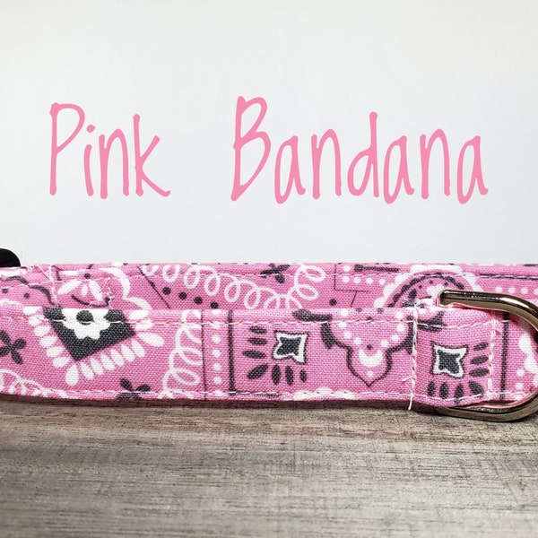 Pink Bandana Dog Collar  - Puppy - Custom - Embroidered - Unique & Beautiful Personalized - Monogrammed