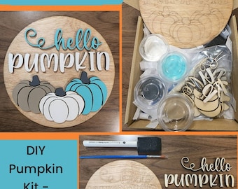 DIY Pumpkin Paint Kit - Paint Party Kit - Fall - Halloween - everything included - Not a finished product.