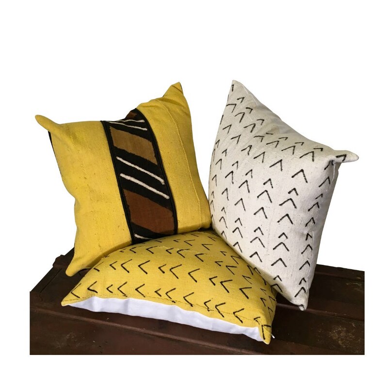 White Arrow Mudcloth Pillow Cover Black and White Boho Pillow Etsy