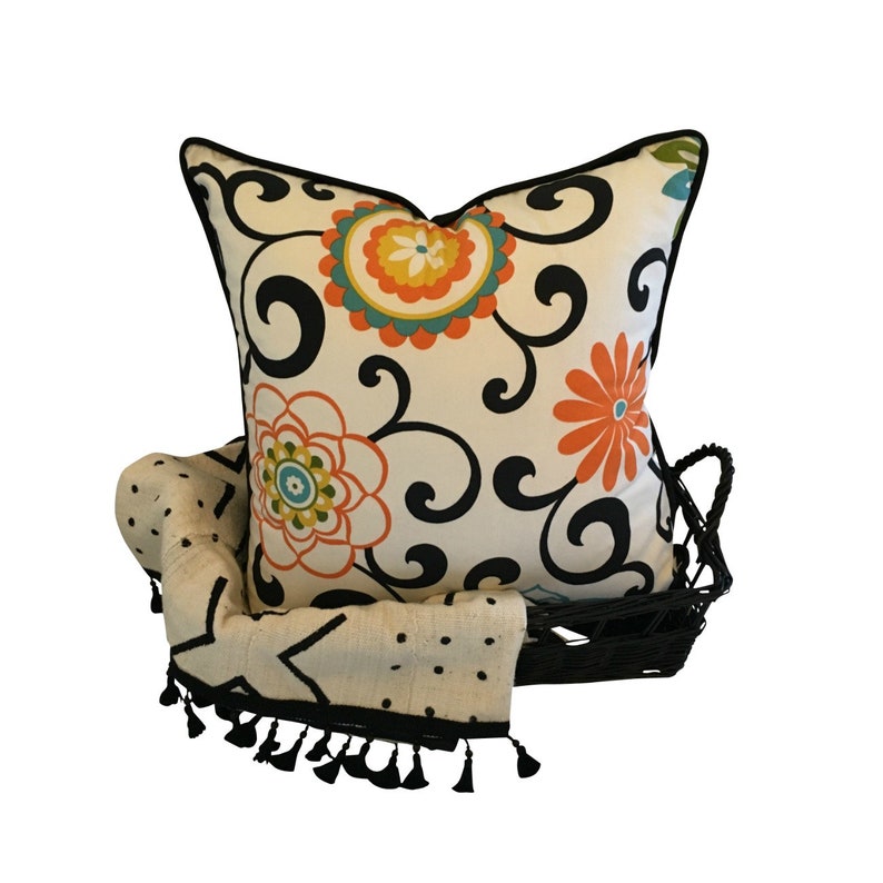 Flower Pillow Cover Colorful Pillow Waverly Fabric Pillow Etsy