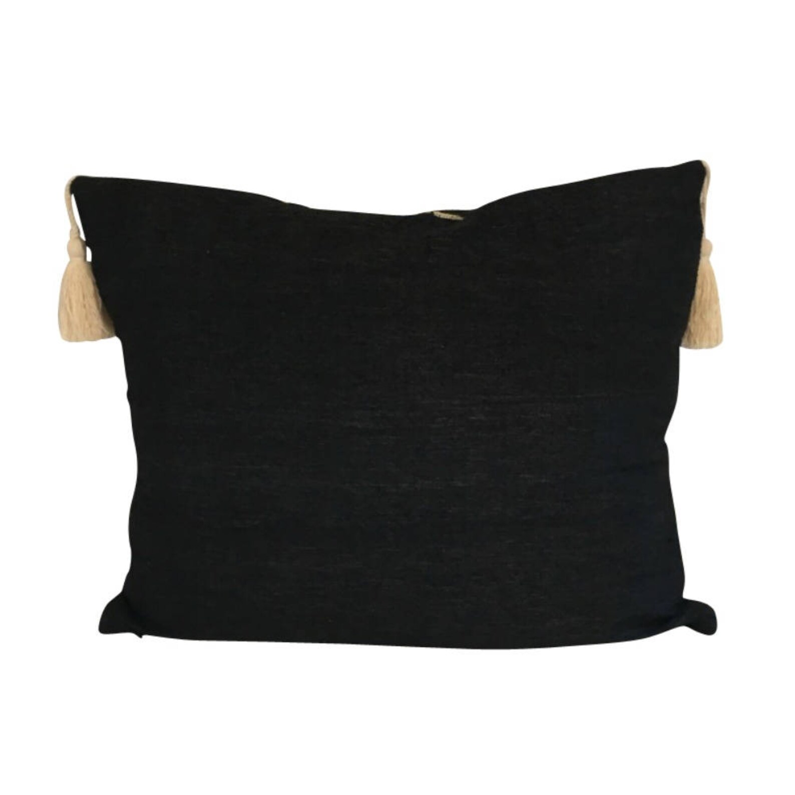 Handwoven Black Lumbar Pillow Cover Black Mud Cloth Black Etsy
