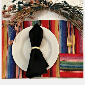 Serape Placemat Set: Striped Mexican Table Decor