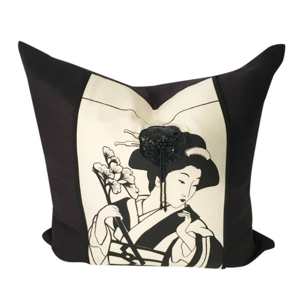 Asian Pillow Cover Japanese Woman Pillow Asian Home Décor Etsy Singapore
