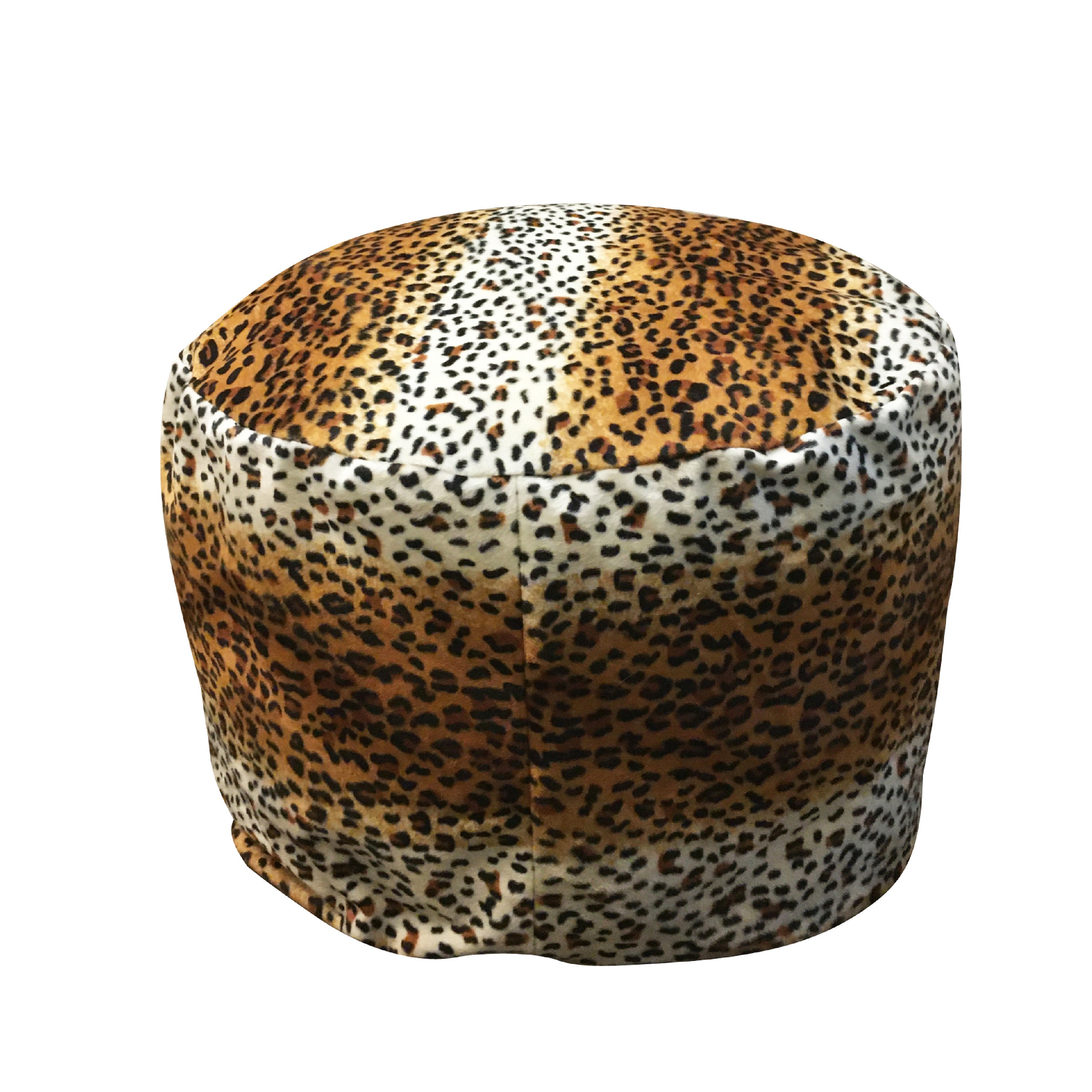 Faux Fur Ottoman Pouf Animal Print Ottoman Velvet Ottoman Etsy