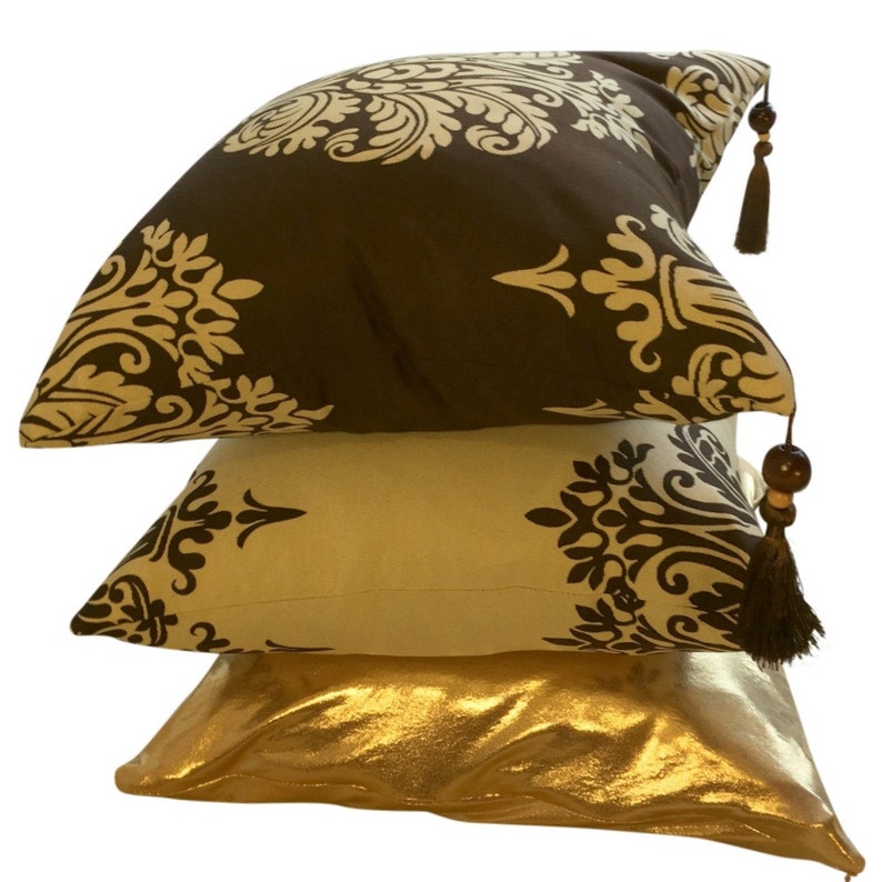 Gold Metallic Pillow Cover for Sofa or Couch in 16 18 or 20 Etsy