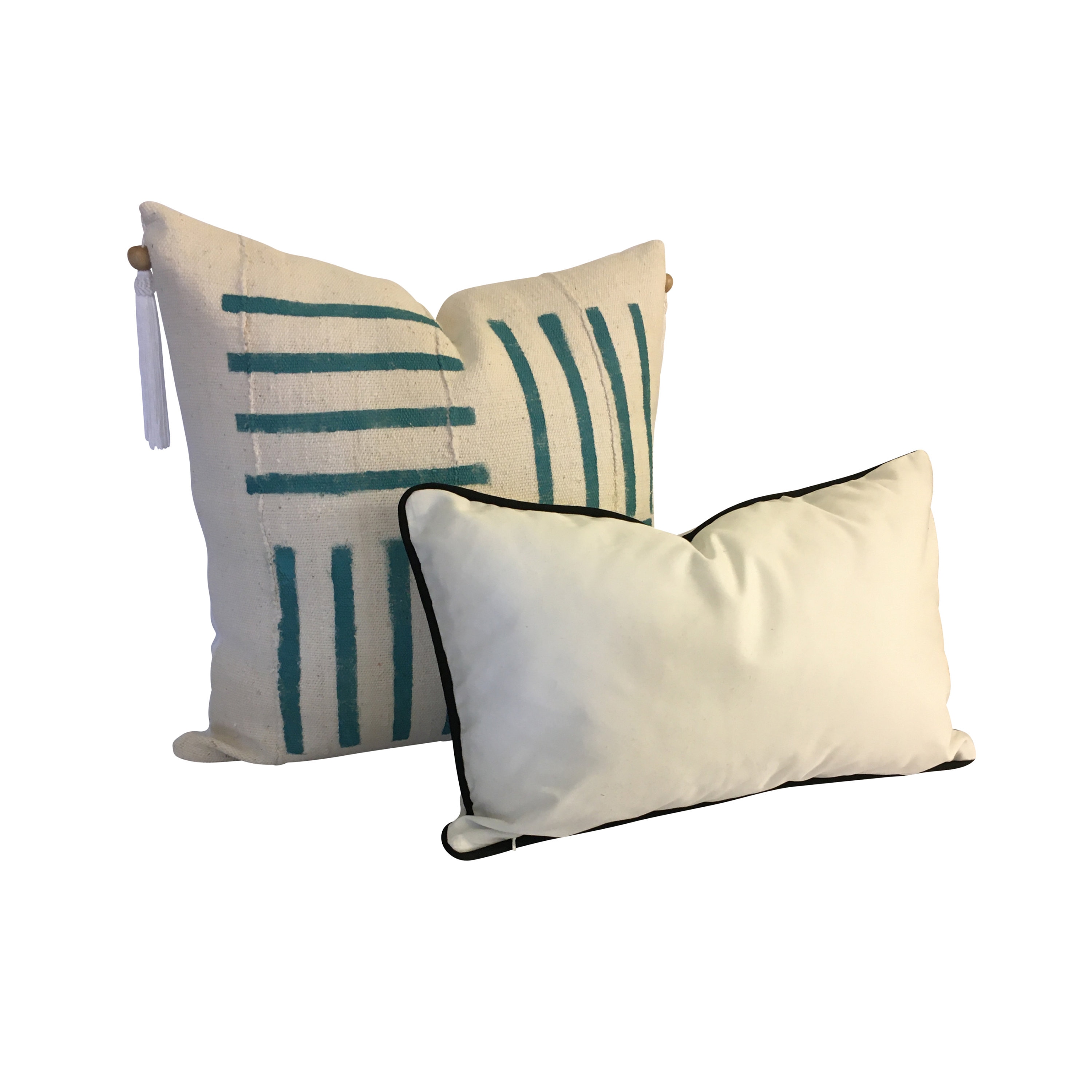 Blue Mudcloth Pillow Cover, Stripped Pillow, Organic Cotton Pillow