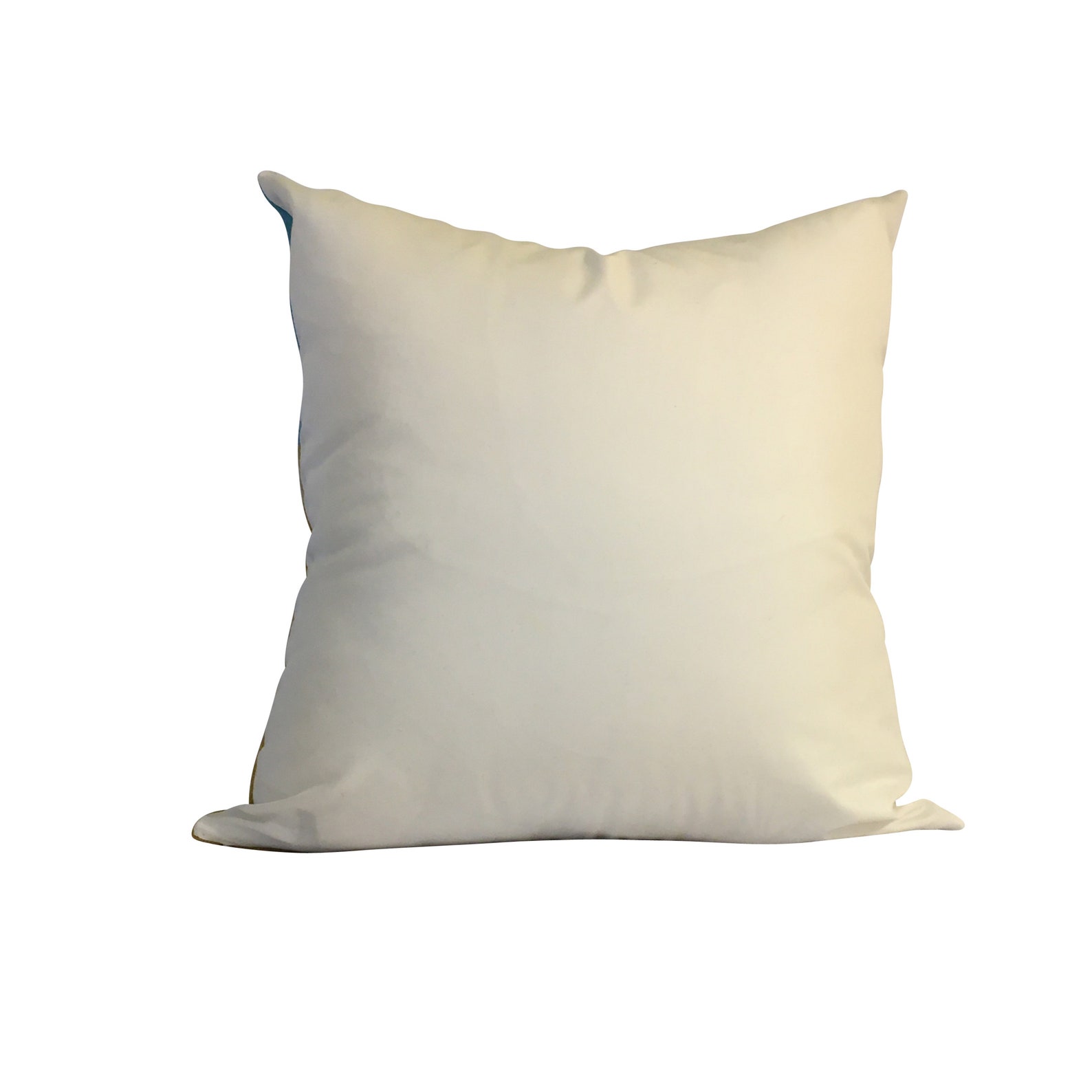 Vegan Leather Pillow Blue and Mustard Yellow Pillow Cover Etsy