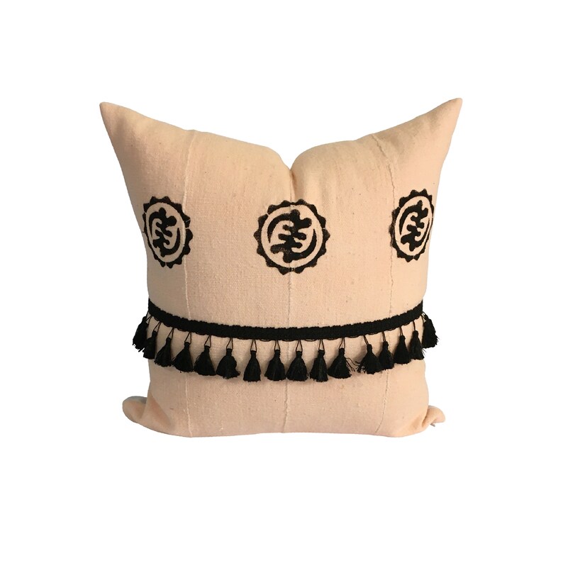Light Pink Pillow Cover Authentic Mudcloth Pillow Boho Pink Etsy