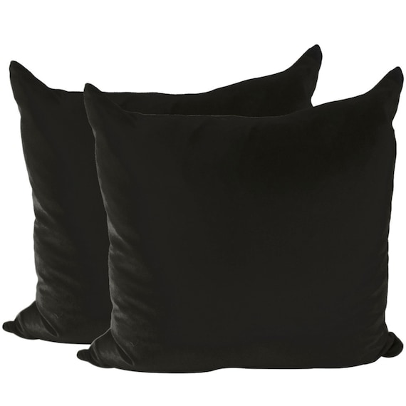 Two LINED Black SILK Velvet Pillows,  Velvet Pillow Cover Set, Velvet Pillows, Velvet 18x18, 20x20