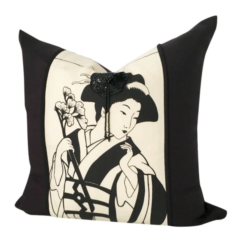 Asian Pillow Cover Japanese Woman Pillow Asian Home Décor Etsy