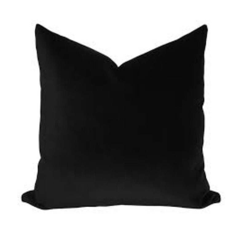 Black Silk Velvet Pillow Cover Velvet Sofa Pillow 16 inches Etsy