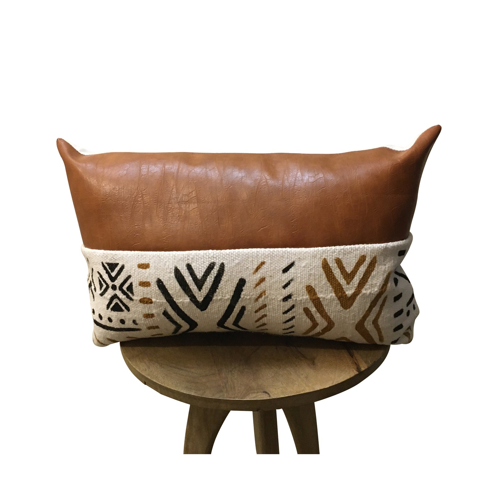 Rust Leather Pillow Cover Vegan Leather Pillow Brown Lumbar Etsy