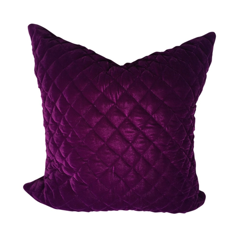  Purple  Velvet  Pillow  Cover Quilted Fabric Pillow  Velvet  Etsy