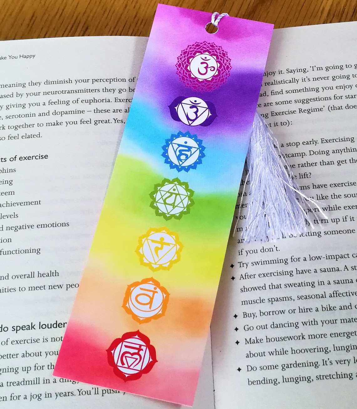 Chakra Bookmark With Tassel, Original, Healing, Sanskrit, 7 Chakras