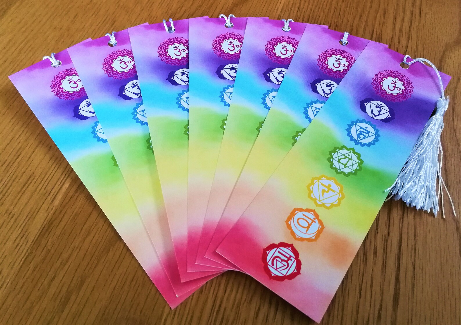 Chakra Bookmark With Tassel, Original, Healing, Sanskrit, 7 Chakras