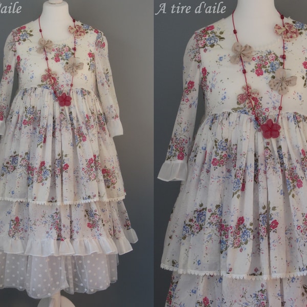 Ensemble Cendrine robe et jupon romantique, boho, et shabby chic