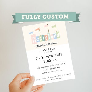 Original Custom Youland Happiest Place on Earth Fastpass Invite Custom Digital Download image 1