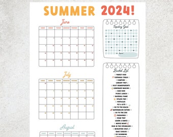 Summer Fun Calendar 2024
