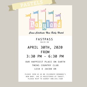 Original Custom Youland Happiest Place on Earth Fastpass Invite Custom Digital Download image 3