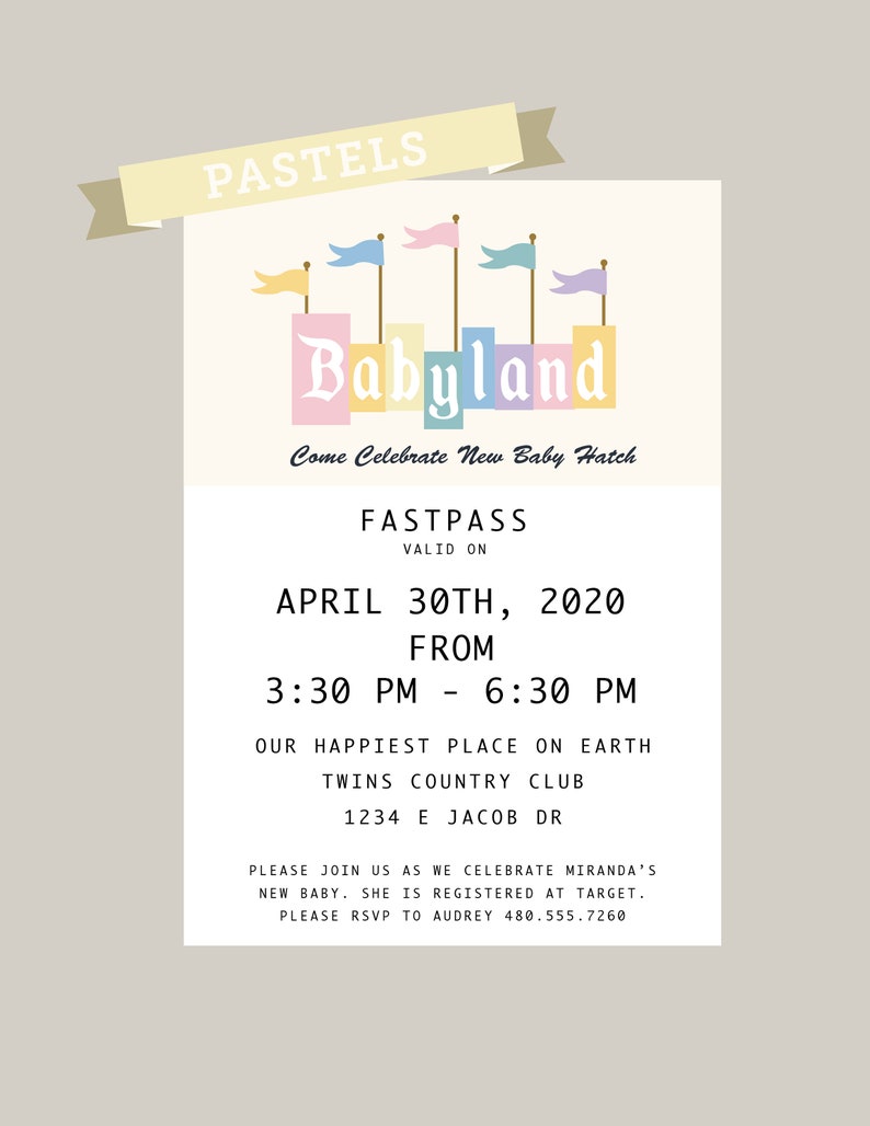 Original Custom Youland Happiest Place on Earth Fastpass Invite Custom Digital Download image 3