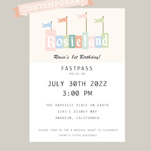 Original Custom Youland Happiest Place on Earth Fastpass Invite Custom Digital Download image 2