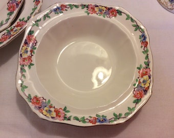 Pottery Alfred Meakin Glo White Ironstone Flowers Lidded Casserole Serving Dish Retro #2 Pottery, Porcelain & Glass