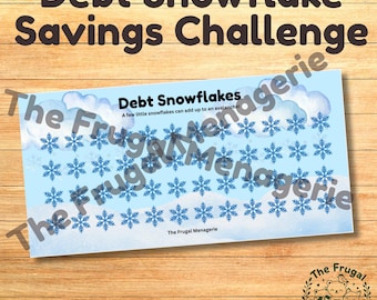 Debt Snowflakes Savings Challenge | Debt Payoff Tracker | Roll & Save Challenge | A6 Cash Budgeting Printable