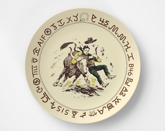 REPRODUCTIE VAN Westward Ho &#39;Bull&#39; - DecoWare - digitaal 10&quot; dinerbord - magnetronbestendig, vaatwasmachinebestendig, geen melamine