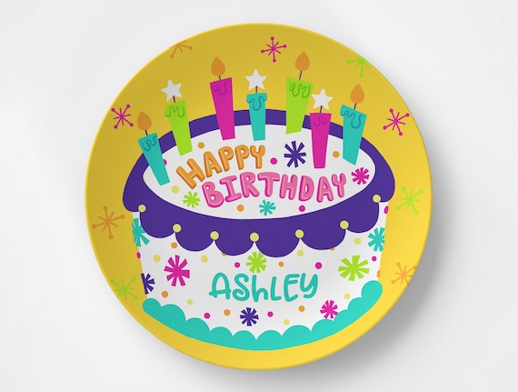 Happy Birthday Plate All Ages Microwave Safe, Dishwasher Safe
