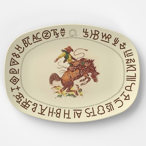 Westward Ho -  &#39;Rodeo&#39; REPRODUCTION  - DecoWare - 10”x14” Dinner Platter - Microwave Safe, Dishwasher Safe, No Melamine