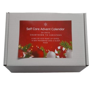 Self Care Advent Calendar, Countdown to Christmas, Eco Friendly Make Up Remover Pads, Bamboo Spa Headband & Sleep Mask Set, Christmas 2025