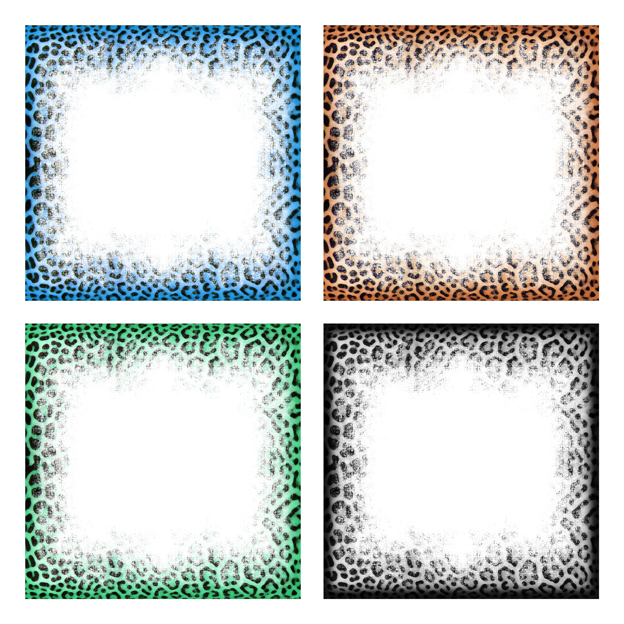 Leopard Print Frame PNG Sublimation Designs, Cheetah Splash Border