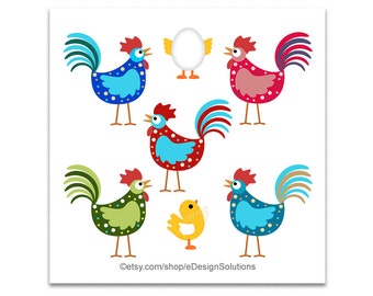 Cartoon Chicken, Chicken Clipart, Hen Clipart, Clipart Chicken, Clipart Hen, Baby Chick Clipart