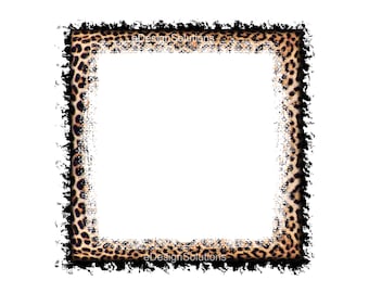 Leopard Print Frame PNG Sublimation Designs, Cheetah Splash Border Background, Leopard Cheetah Fur Background, Leopard Paper
