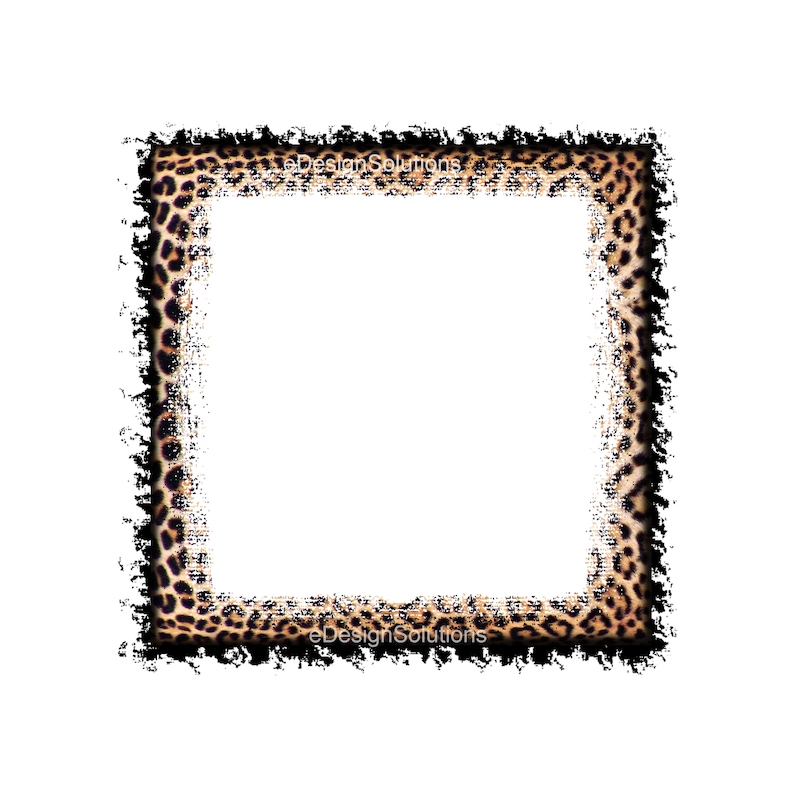 Leopard Print Frame PNG Sublimation Designs, Cheetah Splash Border