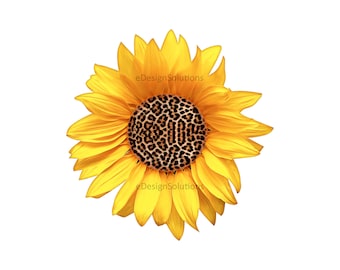 Leopard Print Sunflower PNG, Sublimation PNG, Sunflower Sublimation Designs Downloads, PNG Files for Sublimation
