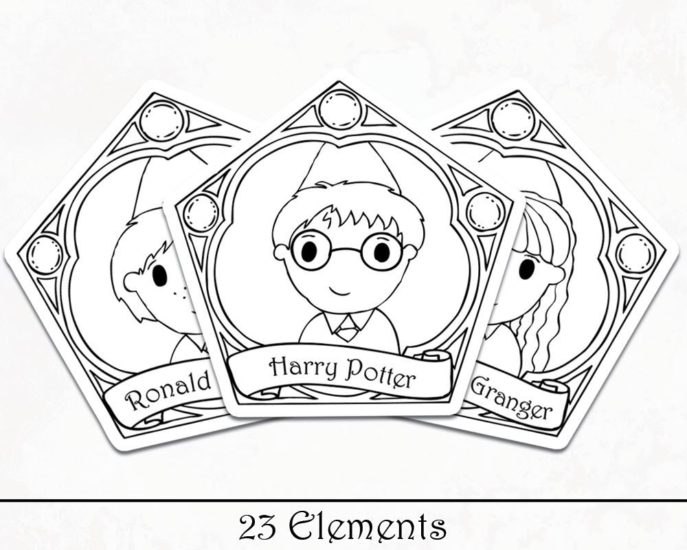 Download Chocolate Frog Character Cards Digital Stamp Set. | Etsy