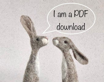 Needle Felted Hare  ‘PDF’ Instructions - this is NOT a kit