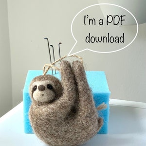 Instrucciones en PDF de perezoso de fieltro de aguja: NO es un kit