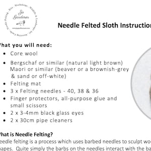 Sloth Needle Needle Felted Sloth ‘PDF’ Instructions - This is NOT a Kit - Etsy