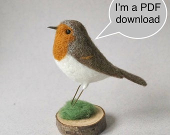 Needle Felted Robin ‘PDF’ Instructions - this is NOT a kit