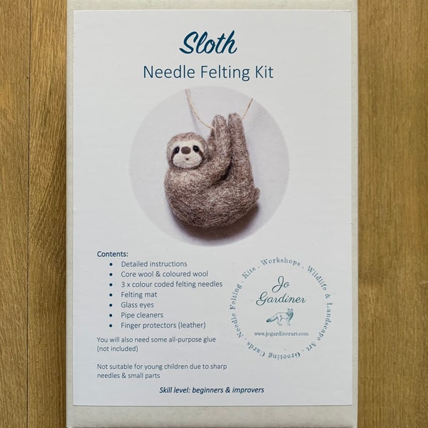 Needle Felted Sloth Kit - Make a Sloth