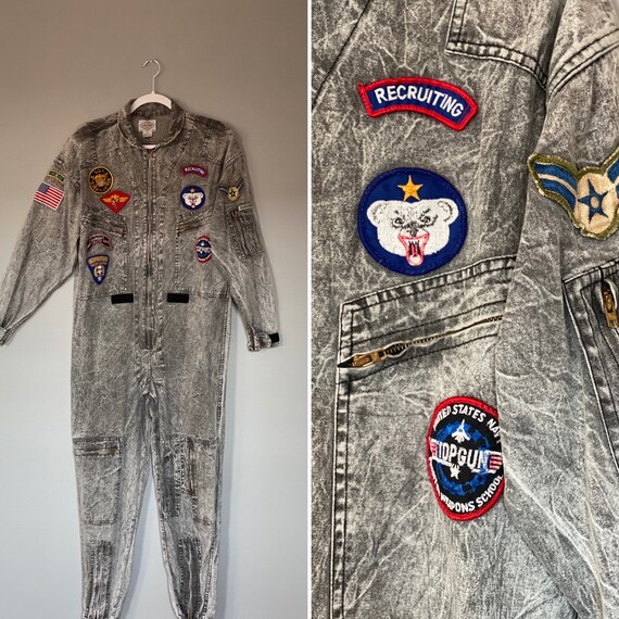 Vintage 1980s “Chemin de Fer” Acid Wash Jumpsuit w