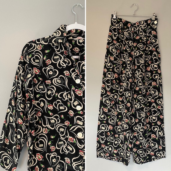 Vintage 1960s “Benglo” Pajama Top and Pant Set wit