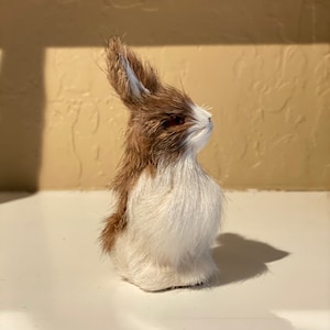 Vintage Furry Rabbit Stuffed Figurine